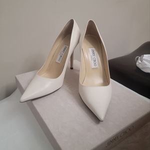 Jimmy Choo Abel White Pumps